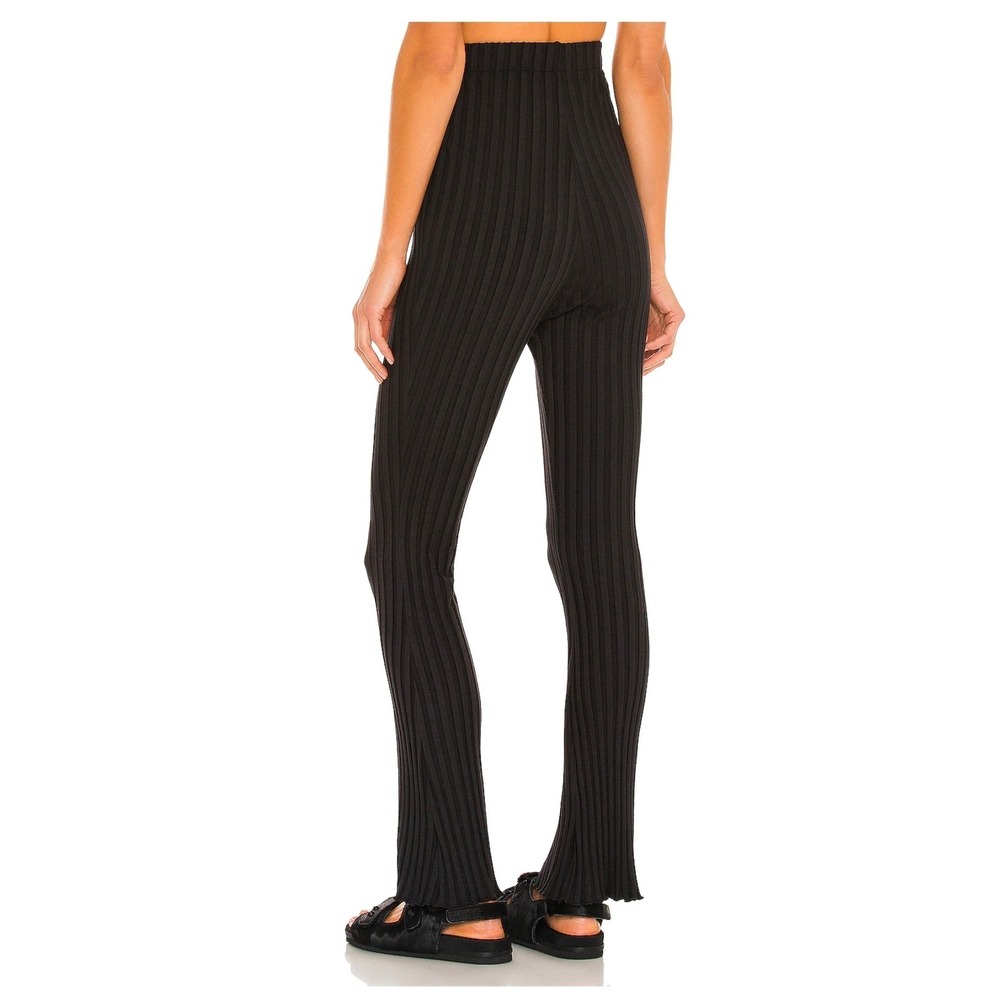 Lovers and Friends Ribbed Knit Pants Women XL Black Flare Capsule USA Chic Modal - Picture 12 of 13